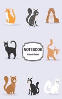 Notebook: Hand drawn cat breed collection: Journal Dot-Grid, Grid, Lined, Blank No Lined: Book: Pocket Notebook Journal Diary, 120 pages, 8" x 10"