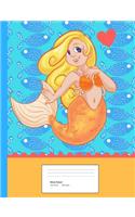 Mermaid Composition Notebook Wide Ruled: Composition Book, Lined Student Exercise Book 200 pages