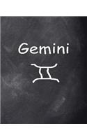 Gemini Symbol Zodiac Sign Horoscope School Composition Book Chalkboard 130 Pages: (Notebook, Diary, Blank Book)