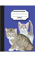 Composition notebook unruled 8.5 x 11 inch 200 page, Cutie cat and friends