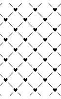 Journal Notebook Black Quilted Hearts Pattern 1