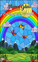 Stained Glass Coloring Book For Adults: Christmas Stained Glass Coloring Book With Fun, Easy, and Relaxing Coloring Pages for Adults