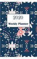 2020 Weekly Planner: Blue and Pink Medium Sized Combined Week per Page Diary, Month at a Glance, plus Journal or Notebook Pages. Jan 2020-Dec 2020