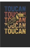 Retro Toucan: Graph Paper Notebook - Gift For Bird Lover