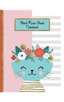 Blank Music Sheet Notebook: Cute Cat Cover, 100 pages, 8.5 x 11 inches, 12 Plain Staff/StavesPaper, Music Manuscript Paper, Music Composition Book