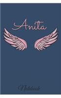 Anita Notebook: A beautiful personalized angel wings soft cover notebook with 100 lined pages in 6x9 inch format. Personal Diary Personalized Journal Customized Jou