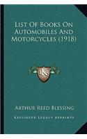 List of Books on Automobiles and Motorcycles (1918)