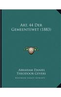 Art. 44 Der Gemeentewet (1883)