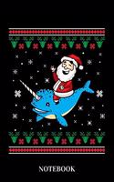 Notebook: Santa Claus riding Narwhal