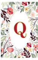 Q: Cute Initial Monogram Letter Q To Do List Notebook
