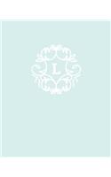 L: 110 Dot-Grid Pages - Monogram Journal and Notebook with a Light Blue Background and Simple Vintage Elegant Design - Personalized Initial Letter Jour