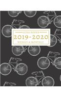 2019-2020: 16-Month Weekly and Monthly Planner/Calendar Sept 2019-Dec 2020 Vintage Bicycles on Black
