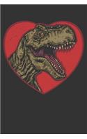 2020 Week To View Dated Planner Diary: 6x9 Inches Paperback Love Dinosaurs T-Rex Heart Gift