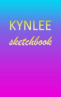 Kynlee: Sketchbook - Blank Imaginative Sketch Book Paper - Pink Blue Gold Custom Letter K Personalized Cover - Teach & Practice Drawing for Experienced & As