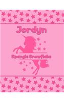 Jordyn Spangle Snowflake: Personalized Draw & Write Book with Her Unicorn Name - Word/Vocabulary List Included for Story Writing