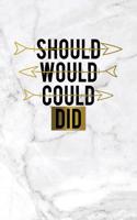Should Would Could Did: Motivational Bullet Journal - 120-Page 1/4 Inch Dot Grid Female Empowerment Notebook - 6 X 9 Perfect Bound Softcover