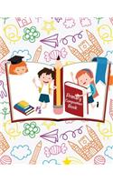 Primary Composition Book: Kindergarten Composition Book, Journal Notebook For Girls, Handwriting Notebook (Top line, Dashed midline, and baseline guides) For Kindergarten, 1s