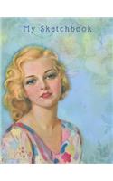 My Sketchbook: Large Sketchbook, Vintage Image of a Woman, 120 Pages, 8.5 by 11
