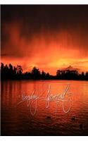 Everyday Journal: 6x9 Inch Lined a Beautiful Journal/Notebook for Everyday Use - Stunning, Sunset, Red, Sky, Nature, Water, Lake, Calligraphy Art with Photography