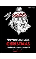 Festive Animal Christmas Coloring Book For Adults