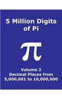 5 Million Digits of Pi - Volume 2 - Decimal Places from 5,000,001 to 10,000,000