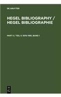 Bibliography / Bibliographie: Background Material on the International Reception of Hegel Within the Context of the History of Philosophy / Material