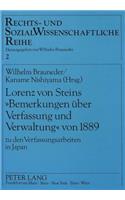 Lorenz Von Steins «Bemerkungen Ueber Verfassung Und Verwaltung» Von 1889