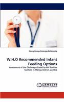W.H.O Recommended Infant Feeding Options