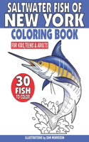 Saltwater Fish of New York Coloring Book for Kids, Teens & Adults