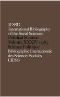 Ibss: Political Science: 1985 Volume 34