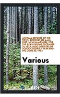 Annual Reports of the Town Officers of Amherst, New Hampshire, for the Year Ending December 31, 1973, Also Officers of School District Year Ending June 30, 1973