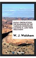 Nasal Obstruction: The Diagnosis of the Various Conditions Causing It, and Their Treatment