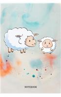 Notebook: Funny Baby And Mama Sheep Planner / Organizer / Lined Notebook (6 x 9)