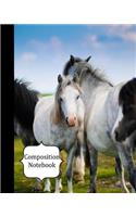 Composition Notebook: Artistic Horse Photo Cover Composition Notebook, 8 x 10, 120 Wide Rule Lined Pages For Homework, Note Taking, Writing or Journaling