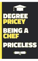 Degree Pricey Being A Chef Priceless: Lined Notebook Funny Graduation Gift for New Chefs - Practical Alternative to a Card