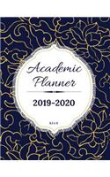 Academic Planner 2019-2020 8.5 x 11: Golden Leaves Monthly Calendars with Holidays, Planner Schedule Organizer July 2019-June 2020 Time Management 52 week for family friends teachers(47 Trendy Academic Planner)