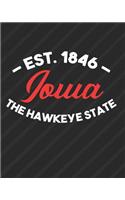 Iowa The Hawkeye State Est 1846: Daily Weekly and Monthly Planner for Organizing Your Life