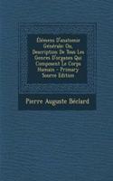 Elemens D'Anatomie Generale