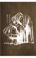 Alice in Wonderland Chalkboard Journal - Alice and The Secret Door (Brown)