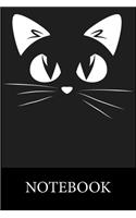 Face Black Cat Notebook: Composition Notebook, College Ruled Blank Lined Book for Taking Notes, Recipes, Sketching, Writing, Organizing, Christmas Halloween Birthday Gifts