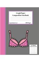 Graph Composition Notebook 5 Squares per inch 5x5 Quad Ruled 5 to 1 100 Sheets: Cute Funny Pink Bra Gift Notepad / Grid Squared Paper Back To School Gift Notebook For Math Teens Science Adults Students Programmers note taking an