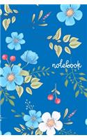 Notebook: Wide Ruled Composition Notebook: Pretty & Sweet Blue Floral Notebook