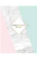 Composition Book: Marble + Gold Bullet Notebook - 150-Page 1/4 Inch Dot Grid Marble Journal - 8.5 X 11 Matte Softcover