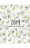 2019 Planner Weekly and Monthly: Floral, Hand Drawn, A Year, 365 Daily, 52 Week journal, Planner, Calendar, Schedule, Organizer, Appointment Notebook, Monthly Planner, Weekly, Perso