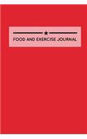 Food and Exercise Journal: Red, 6 X 9, Undated, 100 Pages, Food and Exercise Tracking, Weight Loss, Diet Tracking, Meal Tracking, and Health Journaling