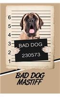 Bad Dog Mastiff: Blank Cookbook Recipes & Notes Featuring 120 Pages 6x9