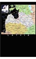 Modern Day Color Map of Latvia Journal: Take Notes, Write Down Memories in this 150 Page Lined Journal