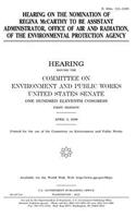 Hearing on the nomination of Regina McCarthy to be Assistant Administrator, Office of Air and Radiation, of the Environmental Protection Agency