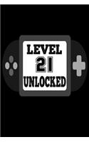 Level 21 Unlocked notebook Video Gamer 21th Birthday Gifts