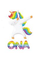 Ona: Ona Journal Notebook Dabbing Unicorn Rainbow